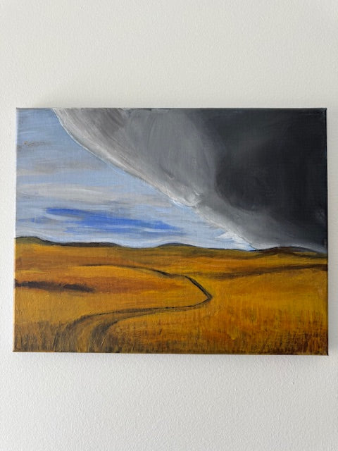 Chinook Clouds over Prairies- Hand-painted canvas