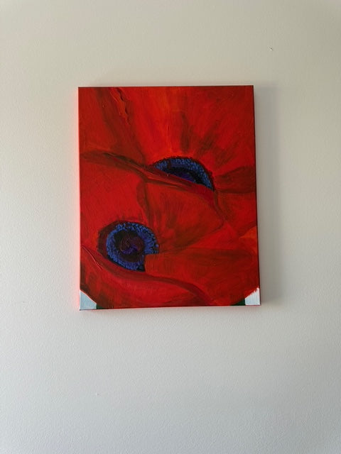 Red Poppies- Hand-painted canvas