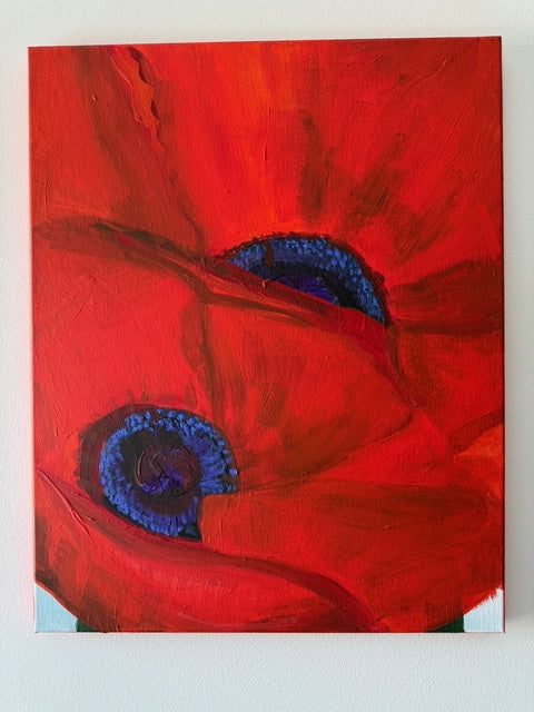 Red Poppies- Hand-painted canvas