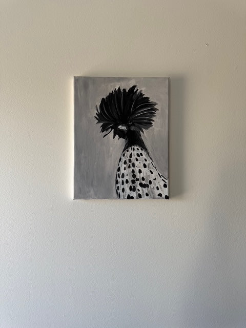 Fancy Chicken- Portrait of a Lady- Hand-made acrylic painting on canvas