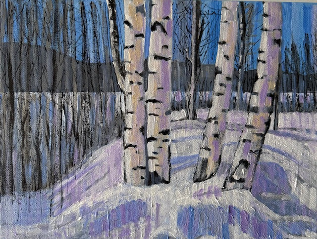 Birch Trees- Hand-painted Original on Canvas