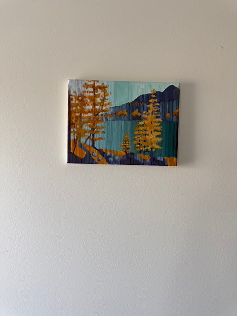 Yellow Larch Trees- Hand-painted Original on Canvas