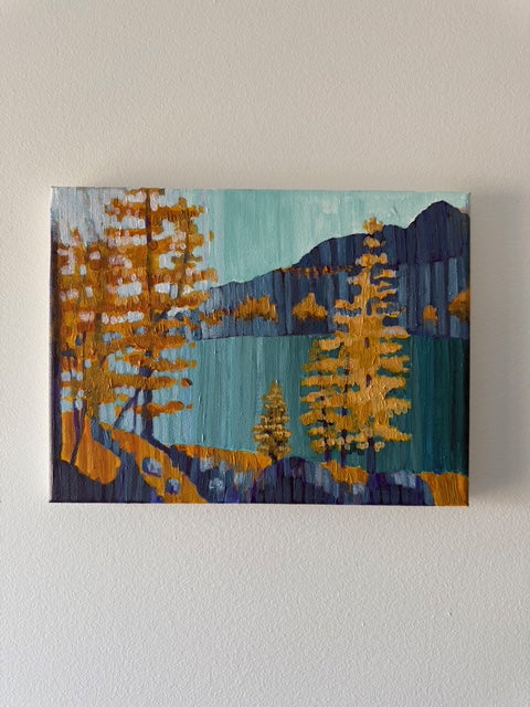 Yellow Larch Trees- Hand-painted Original on Canvas