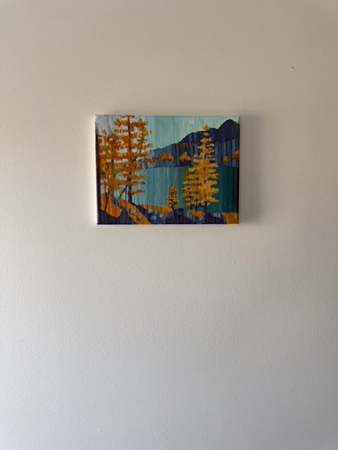 Yellow Larch Trees- Hand-painted Original on Canvas