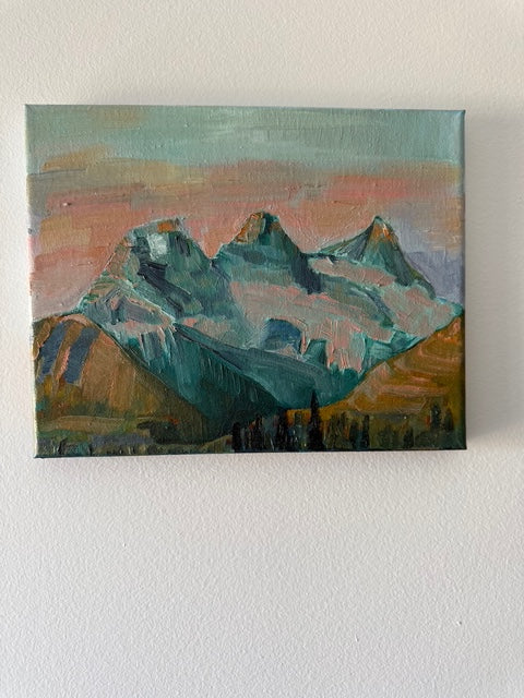 Three Sisters Mountains- Canmore, Alberta - Hand-painted Oil Original on Canvas