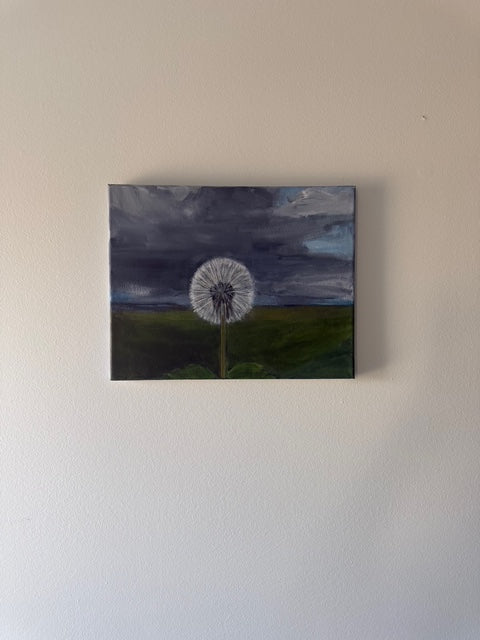 Dandelion on a Golf Course- Hand-painted canvas