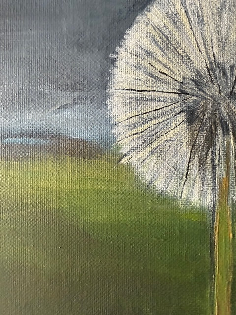 Dandelion on a Golf Course- Hand-painted canvas