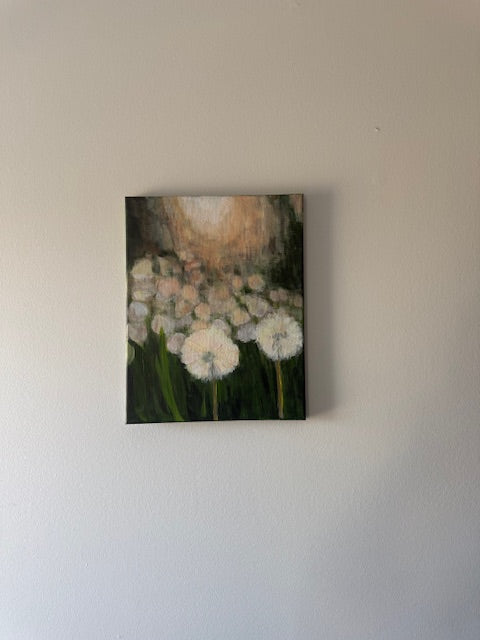 Dandelions in Morning Sun- Hand-painted canvas