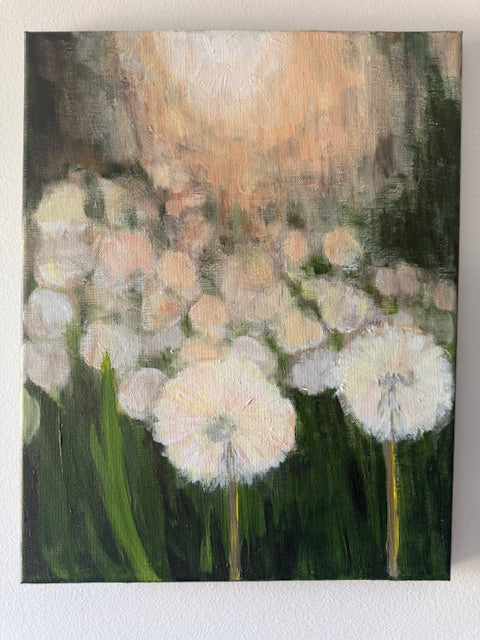Dandelions in Morning Sun- Hand-painted canvas