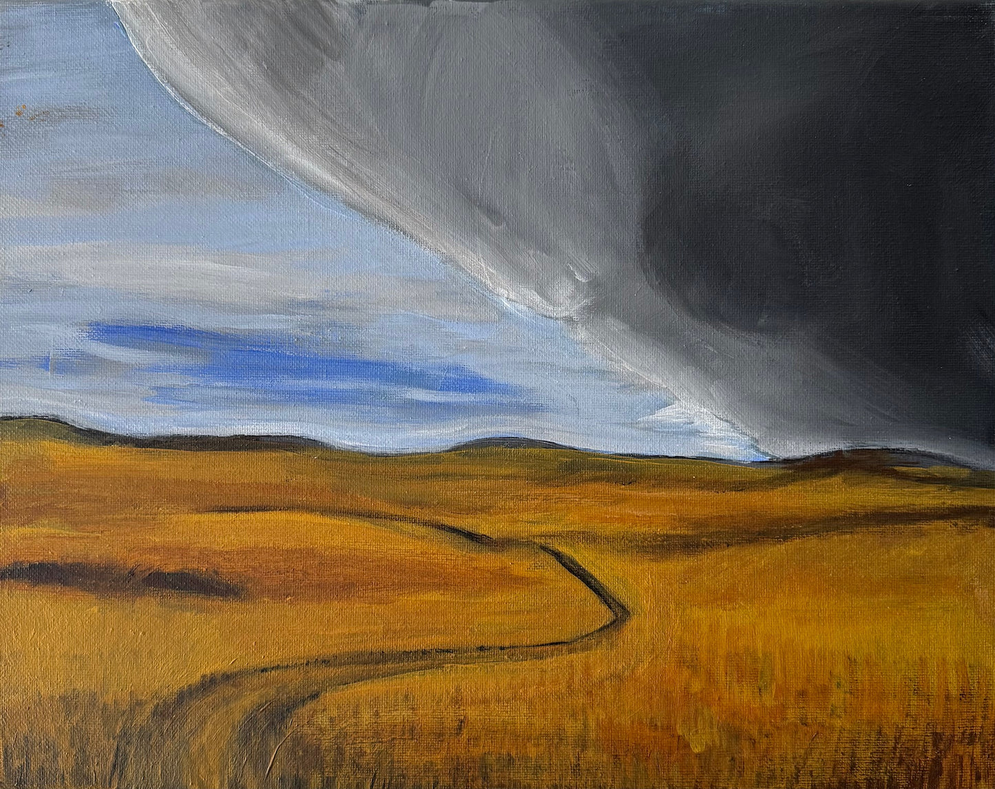 Chinook Clouds over Prairies- Hand-painted canvas