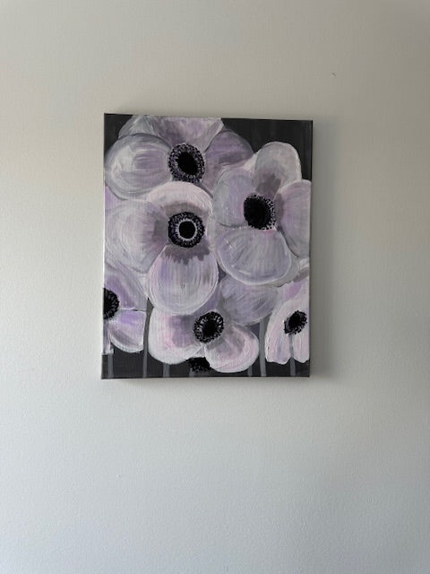 Anemones- Flowers- Hand-Painted Original on Canvas