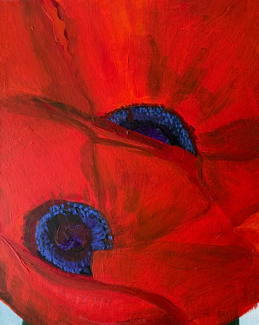 Red Poppies- Hand-painted canvas