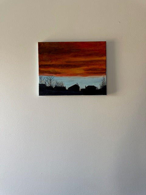 Chinook Clouds over Calgary- Hand-painted canvas