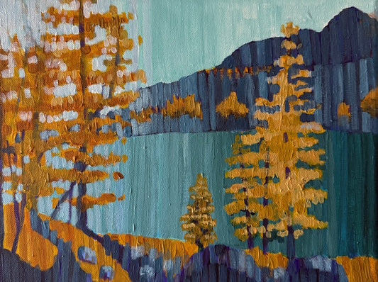 Yellow Larch Trees- Hand-painted Original on Canvas