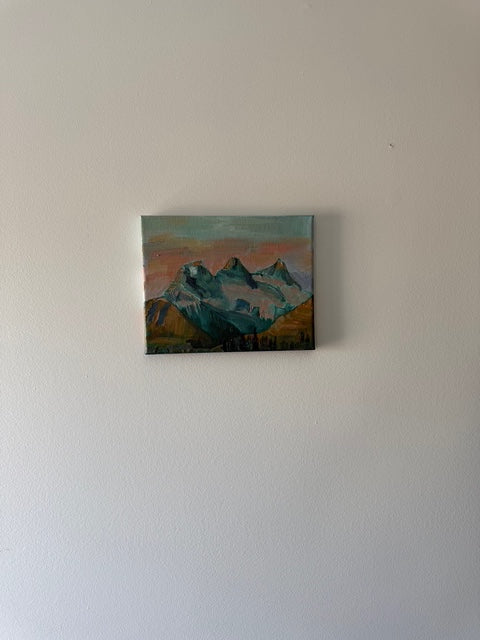 Three Sisters Mountains- Canmore, Alberta - Hand-painted Oil Original on Canvas