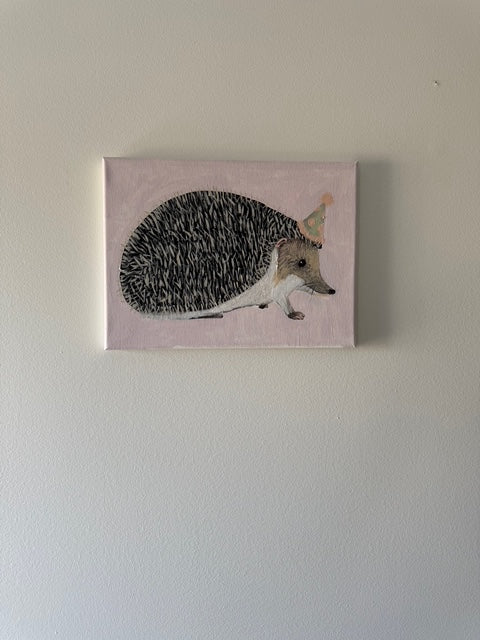 Party Hedgehog - Hand-painted original on canvas