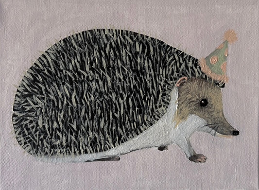 Party Hedgehog - Hand-painted original on canvas